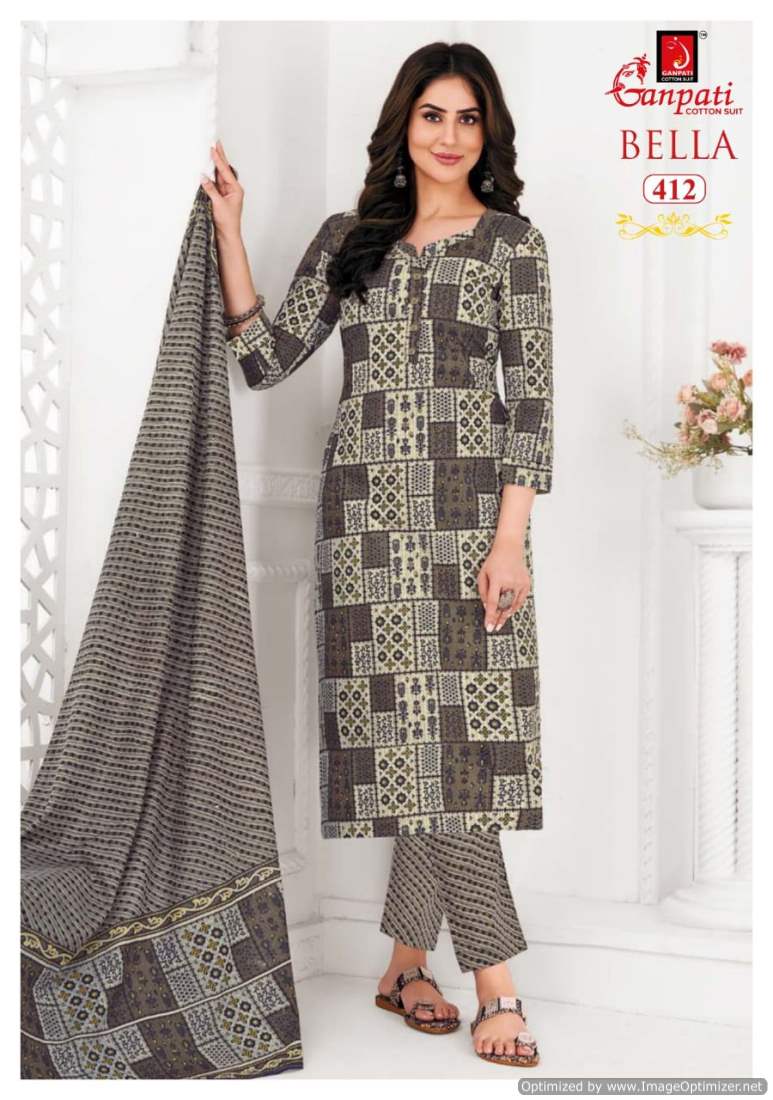 Bella Vol 4 By Ganpati Jaipuri Printed Cotton Kurti With Bottom Dupatta Wholesalers In Delhi
